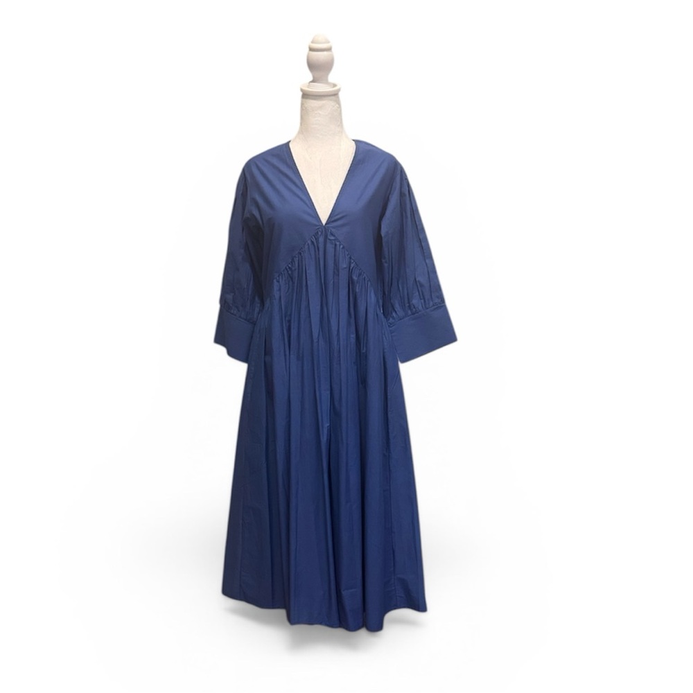 Livro Blue V-Neck Maxi Dress